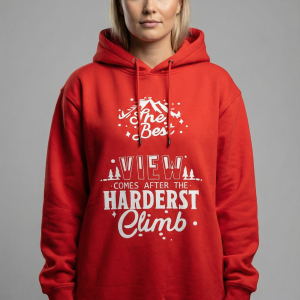 Mount Sinai The Climb Unisex Hoodie Radiant Red Heavy GSM